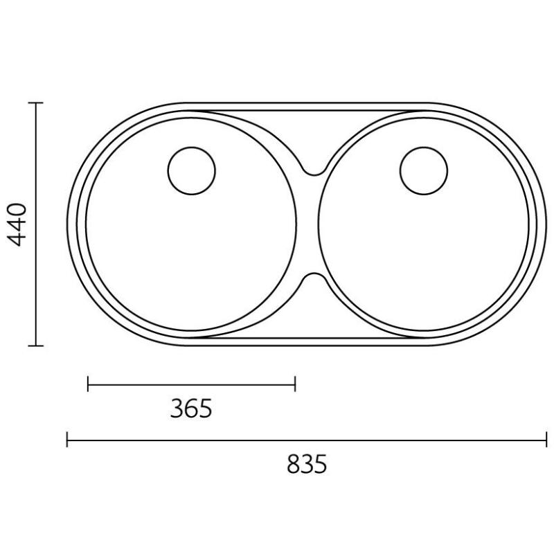 Banka Andalucia RVS Kaksoisallas 835 x 440 cm Päälle rakennettu 1208970050