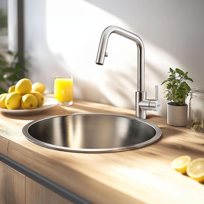 Banka R18380 RVS Pyöreä Pesuallas 45 cm Päälle asennettava 1208970055