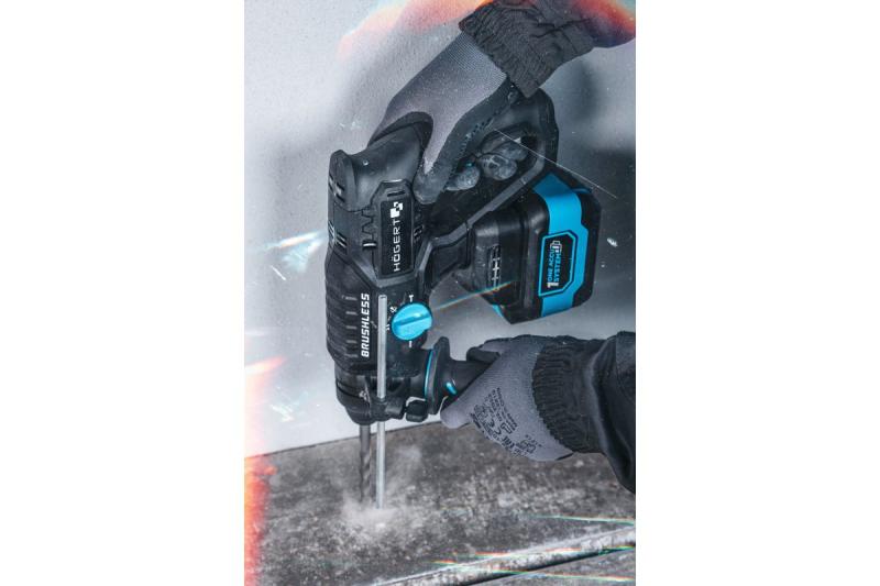 HÖGERT akkukäyttöinen iskuporakone, harjaton, 18V, talttatoiminnolla