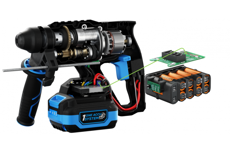 HÖGERT akkukäyttöinen iskuporakone, harjaton, 18V, talttatoiminnolla