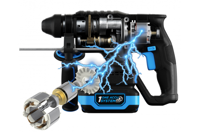 HÖGERT akkukäyttöinen iskuporakone, harjaton, 18V, talttatoiminnolla