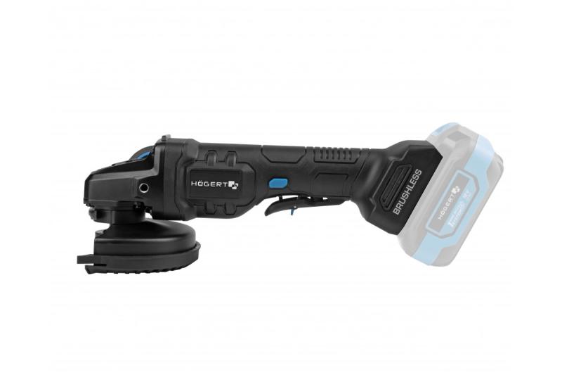 HÖGERT Johdoton kulmahiomakone kytkinvivulla, 125MM, 18V - ilman akkua