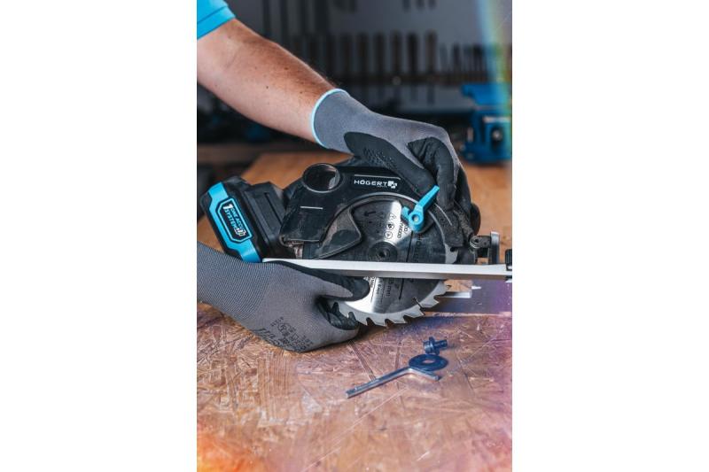 HÖGERT akkusirkelsaha, 18V, ilman akkua, pölynimuriliitäntä
