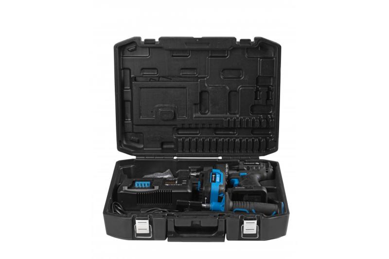 HÖGERT Harjaton akkuruuvinväänninsarja, 18V, bittitelineellä, bittivarastolla, laturilla ja akulla