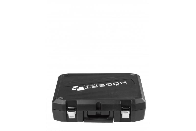 HÖGERT Langaton kulmahiomakone paddle-kytkimellä, 125MM, 18V - setti (akku, laturi, tarvikkeet)