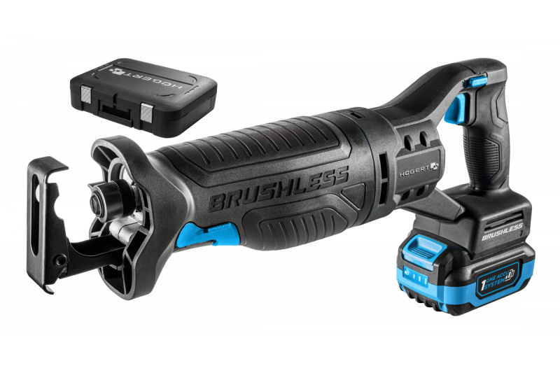 HÖGERT akku-pistosahasarja, 18V, harjaton, akku, laturi, tarvikkeet
