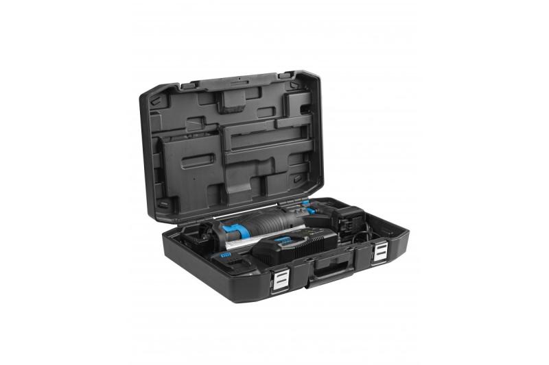 HÖGERT akku-pistosahasarja, 18V, harjaton, akku, laturi, tarvikkeet