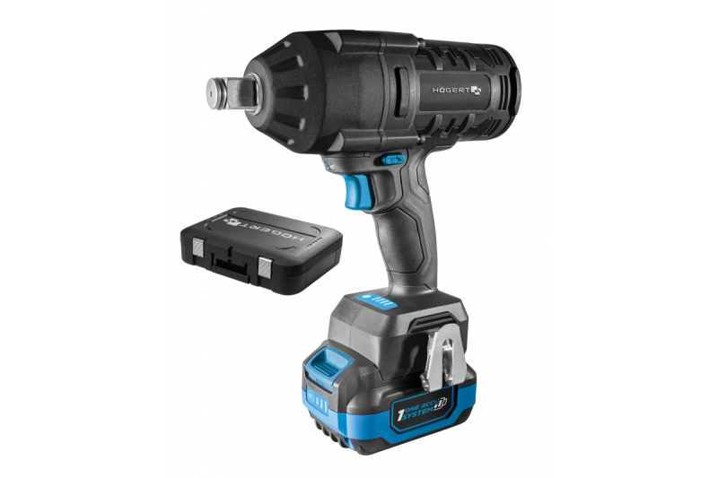 HÖGERT akkuiskuväänninsetti, harjaton, 1000 Nm, 18V akulla, laturi mukana.