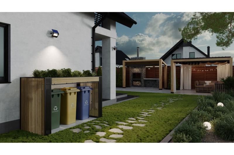 Auringontulva-valo LUMOS II, LED, 3000lm, 6400K, 2x2600mAh vaihdettava, IP65, musta