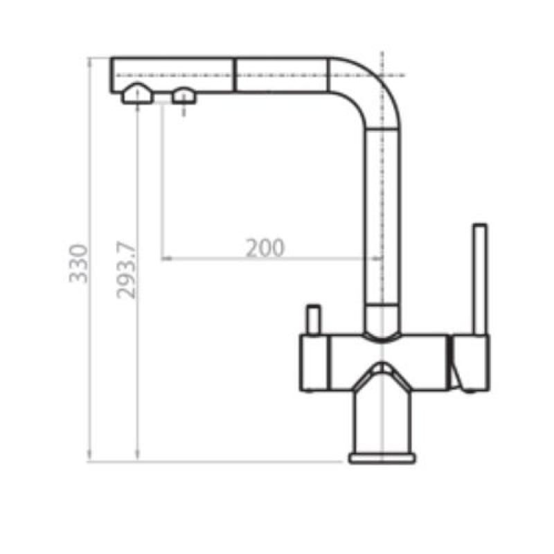 Ausmann Ellington 3-Tie Keittiöhana Ulosvedettävällä Juoksuputkella ja Suodatetulla Vedellä – Harmaa – 1208970494