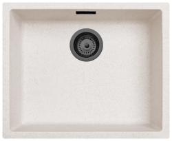 Zand Wit Creme Wasbak 50x40 cm Onderbouw, Opbouw en Vlakinbouw met Gun Metal Stop 1208970544