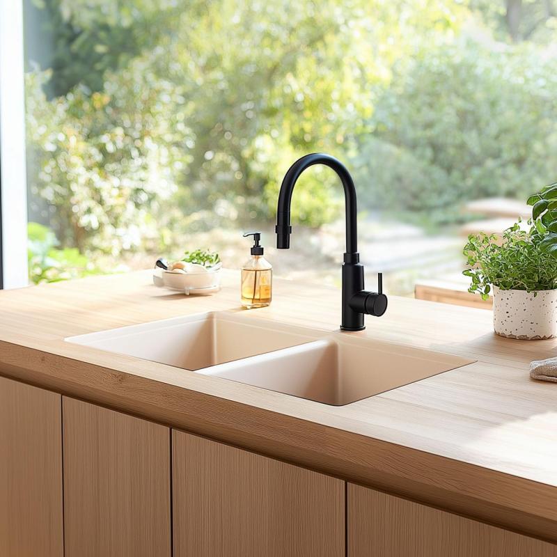 Ausmann Ceramic Mira Keraaminen Valkoinen Kaksinkertainen Pesuallas - Alakiinnitys ja Väliasuennus 890 x 456 mm 1208970549