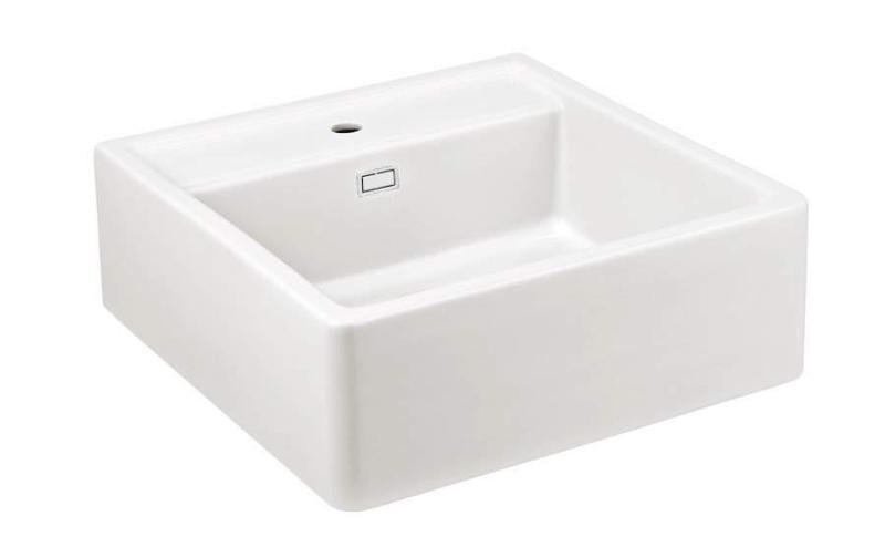 Ausmann Ceramic Panor Shade Keraaminen Valkoinen Butler Pesuallas - Alakaappi- ja Välikaappiasennus 630 x 597 mm hananreiällä ja Valkoinen tulppa 1208970556