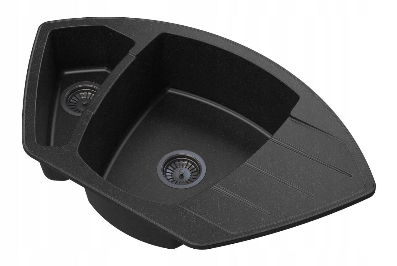 Graniteland Monte Graniitti musta arduini kova kivi Kulhoallas päälle asennettava 901x538mm, jossa on RST-tulppa 1208970601 - Productafbeelding 3