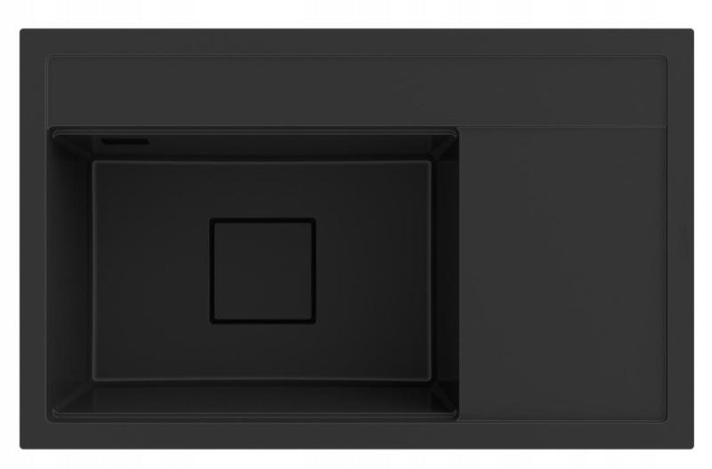 Graniteland Seta Graniittinen Musta Päälleasennettava Pesuallas 80x50 cm 1208970624