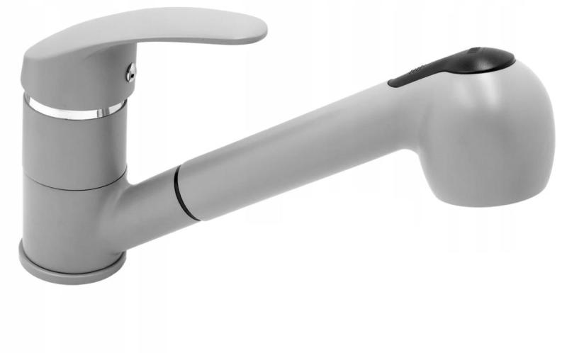 Graniteland Rhea Keittiöhana Harmaa, jossa on ulosvedettävä juoksuputki ja kaksitoiminen käsisuihku 1208970656