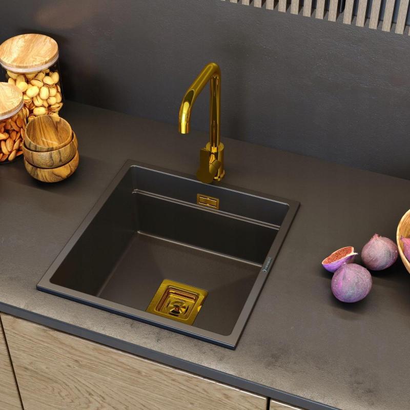 Graniittimaa Stellar Keittiöhana Kulta kääntyvällä juoksuputkella 1208970673