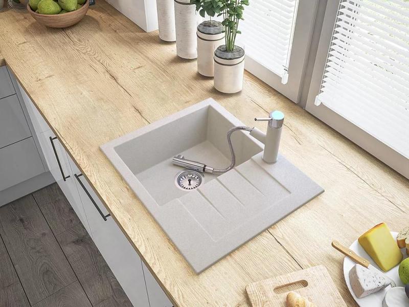 Graniteland Ceres Keittiöhana Beige Hiekka, Vedettävällä Juoksuputkella ja Kaksoistoiminnolla Käsisuihkulla 1208970708