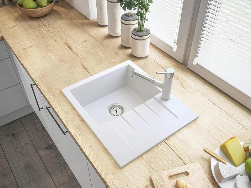 Graniteland Ceres Keittiöhana Valkoinen, jossa on Ulosvedettävä Juoksuputki ja Kaksitoiminen Käsisuihku 1208970709