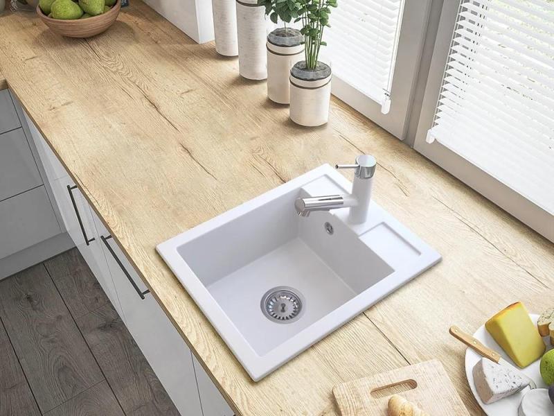 Graniteland Ceres Keittiöhana Valkoinen, jossa on Ulosvedettävä Juoksuputki ja Kaksitoiminen Käsisuihku 1208970709