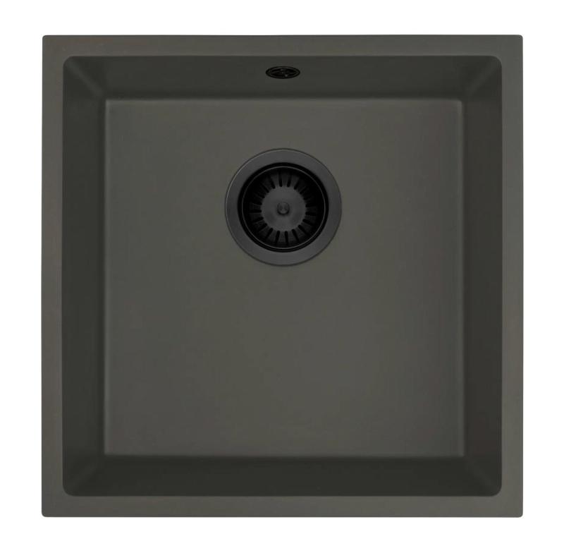 GraniteMy Universal Graniitti Harmaa, tumma Pesuallas 40x40 cm Päälle asennettava, alapuolelle asennettava ja tasoasennettava Mustalla Tulppa 1208970747