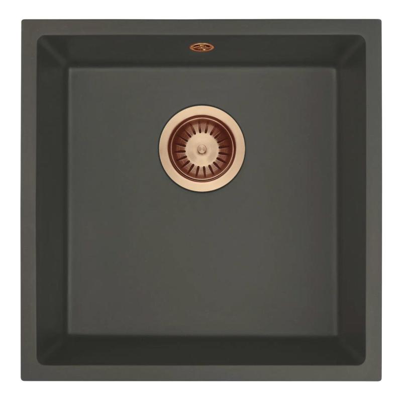 GraniteMy Universal Graniitti Harmaa, tumma Pesuallas 40x40 cm Päälle asennettava, alapuolelle asennettava ja tasoon upotettava Kuparinen Tulppa 1208970749