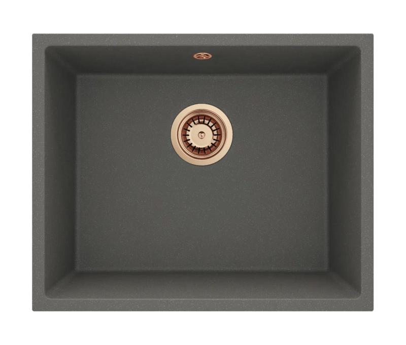 GraniteMy Universal Graniitti Harmaa, tumma Pesuallas 50x40 cm Päälle asennus, Alas asennus ja Tasoon asennus Kuparitulpalla 1208970757
