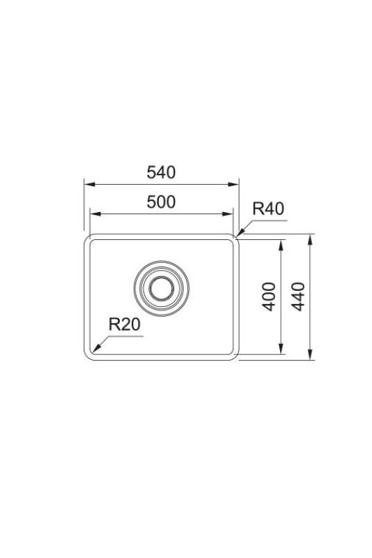 Franke Maris Quiet MQX 110.50 RVS Allas 50x40 cm Alakaappi 122.0694.477
