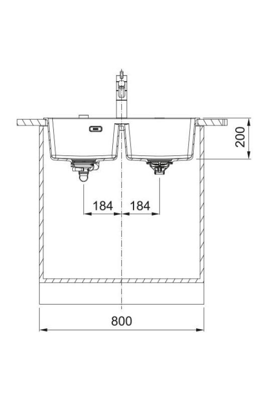 Franke Maris MRG 620 TL Fragranite Matti Musta Kaksoisallas 76 x 50 cmAsennus hanareikäpenkillä 114.0668.738