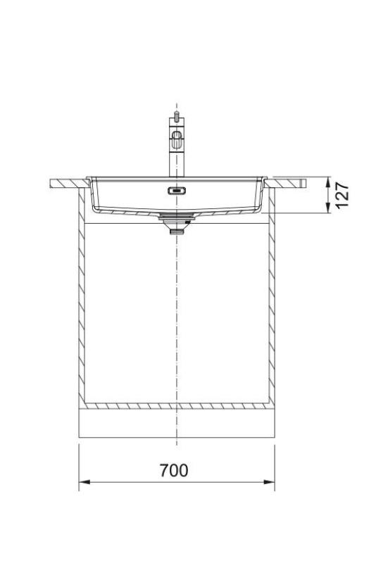 Franke Maris MRG 610-60 Care Fragranite Matti Musta matala vammaisten pesuallas 635 x 559 mm Päälle asennettava hanareiän kanssa 114.0729.484