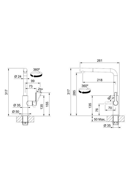 Franke Maris Slim L Keittiöhana Kromi, Vetäytyvällä Ulospäin 115.0728.393