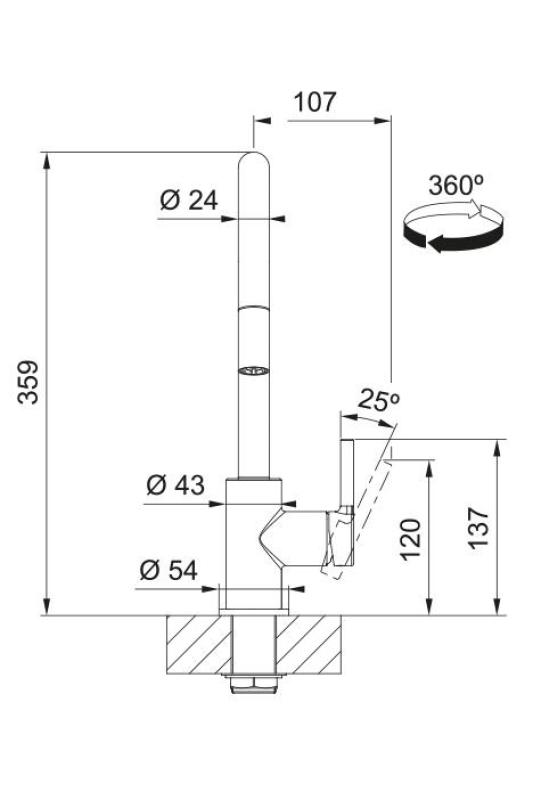 Franke Lina Keittiöhana Kromi Ulosvedettävällä Käsisuuttimella 115.0693.229