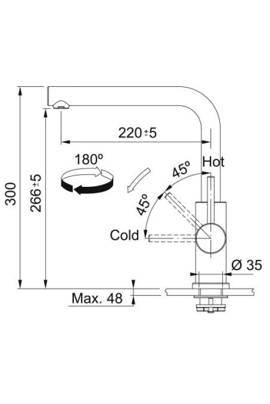 Franke Smart Glenda Keittiöhana Pyörivä Ulospäin RST 115.0706.985