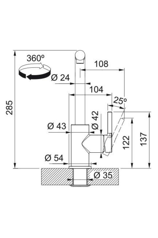 Franke Lina L Keittiöhana Kromi, jossa on ulosvedettävä suutin 115.0712.420