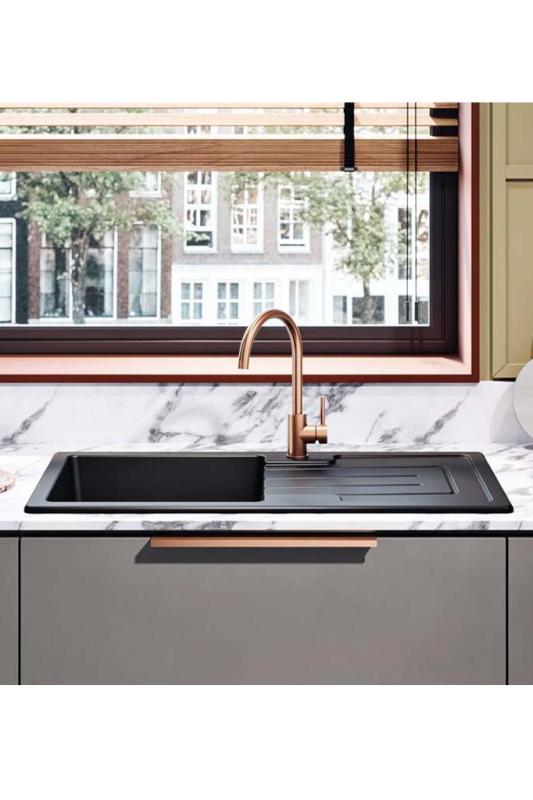 Ausmann Ceramic Sylva Keramiikka Musta Pesuallas Viemärinäytöllä 1000 x 500 mm 1208971125