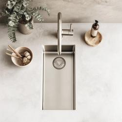 Pure.Sink Exclusivo pieni ruostumaton teräksinen pesuallas 18x40 cm 10mm säde alapuolella, tasossa ja päällä PEX1840-02