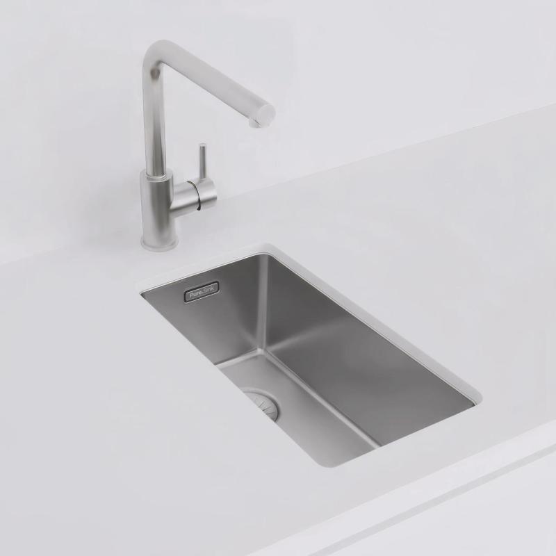 Pure.Sink Exclusivo pieni ruostumaton teräksinen pesuallas 18x40 cm 10mm säde alapuolella, tasossa ja päällä PEX1840-02