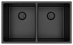 Pure.Sink Prestige Kaksinkertainen Gun metal -allas 70x40 cm 10mm säde alapuolella, tasorakentaminen ja päälle rakentaminen PPG343440-61