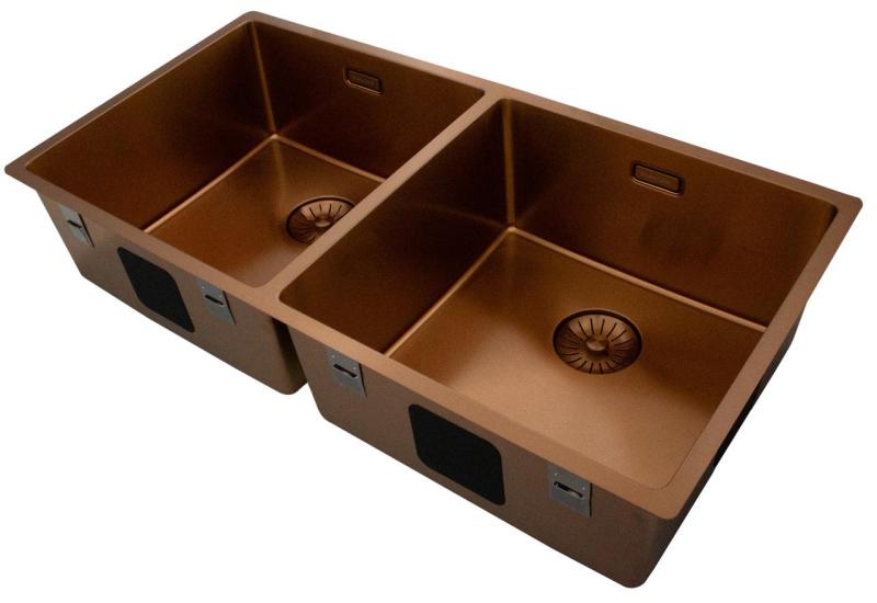 Pure.Sink Prestige Tuplakuparipesuallas 82x40 cm 10mm säde alapuolella, tasorakentaminen ja päälle rakentaminen PPG404040-62