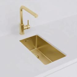 Pure.Sink Exclusivo pieni kultainen pesuallas 18x40 cm 10mm säde alapuolella, tasotason alla ja rakennuksen päällä PEX1840-60