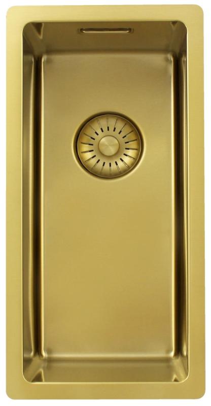 Pure.Sink Exclusivo pieni kultainen pesuallas 18x40 cm 10mm säde alapuolella, tasotason alla ja rakennuksen päällä PEX1840-60