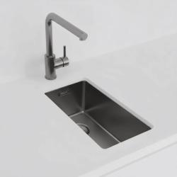 Pure.Sink Exclusivo Gun metal pieni pesuallas 18x40 cm 10mm säde ala-, tasorakenteessa ja päälle PEX1840-61