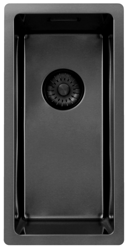 Pure.Sink Exclusivo Gun metal pieni pesuallas 18x40 cm 10mm säde ala-, tasorakenteessa ja päälle PEX1840-61