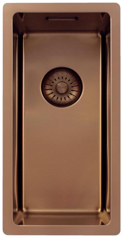 Pure.Sink Exclusivo pieni kuparinen pesuallas 18x40 cm 10mm säde alapuolella, tasorakennus ja päälle rakennus PEX1840-62