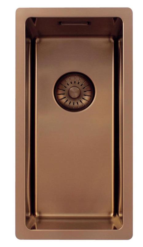 Pure.Sink Exclusivo pieni kuparinen pesuallas 18x40 cm 10mm säde alapuolella, tasorakennus ja päälle rakennus PEX1840-62