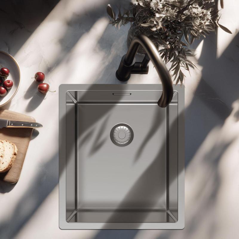 Pure.Sink Exclusivo RVS-allas 34x40 cm 10mm säde alakerta, tasorakentaminen ja päälle rakentaminen PEX3440-02