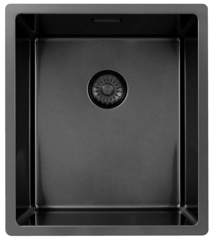 Pure.Sink Exclusivo Gun metal -pesuallas 34x40 cm, 10mm säde, alapuolinen, tasorakenteinen ja päälle asennettava PEX3440-61