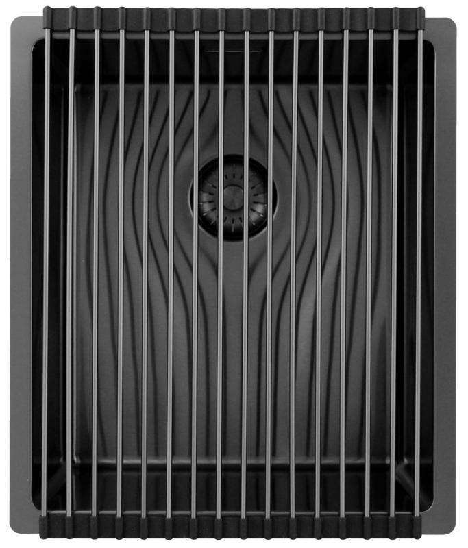 Pure.Sink Exclusivo Gun metal -pesuallas 34x40 cm, 10mm säde, alapuolinen, tasorakenteinen ja päälle asennettava PEX3440-61