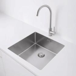 Pure.Sink Exclusivo RVS pesuallas 40x40 cm 10mm säde ala-asennus, tasorakentaminen ja päälle asennus PEX4040-02