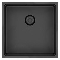 Pure.Sink Exclusivo Gun metal -allas 40x40 cm 10mm säde ala-asennus, tasorakennus ja päälle asennus PEX4040-61
